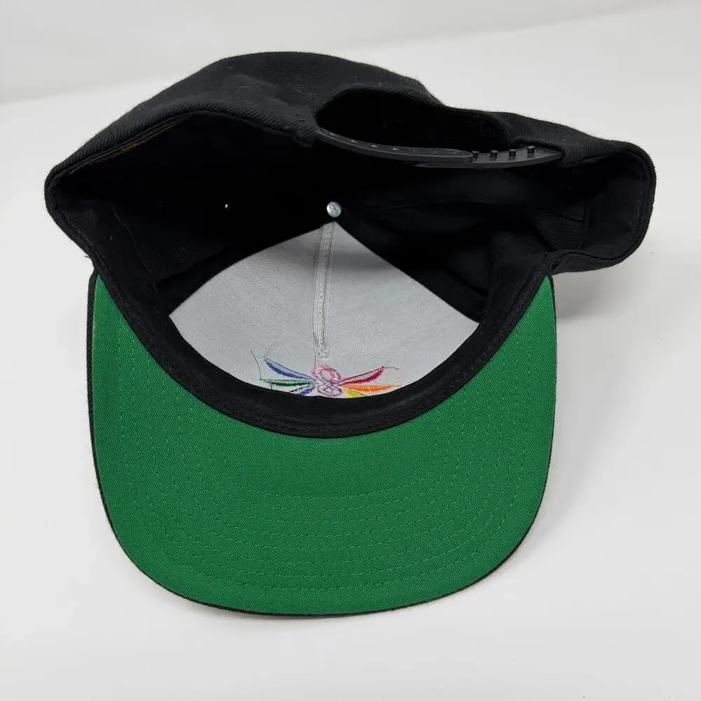 Yupoong Rainbow Leaf Snapback Hat Black Adjustable
